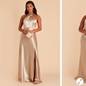 Birdy Grey - Gold Halter Maxi Dress - Monica - size Medium